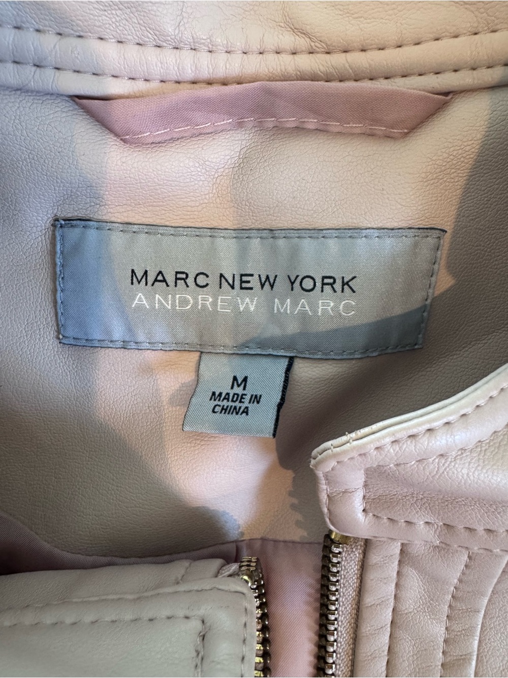 Light Pink Womens Jacket - Zip Front Moto Style - Picture 3 of 3